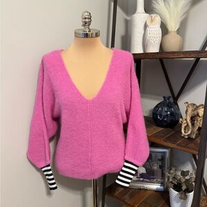 Essentiel Antwerp Contrasting Horizontal-Stripe Jumper In Pink Icing Women’s LRG